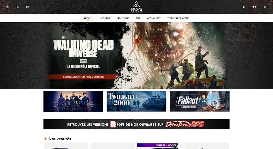 ecommerce Editeur jeu de role