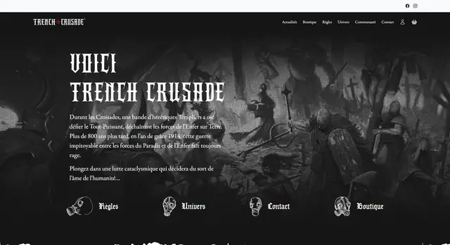 Site et boutique en ligne Trench Crusade France, jeu de figurines